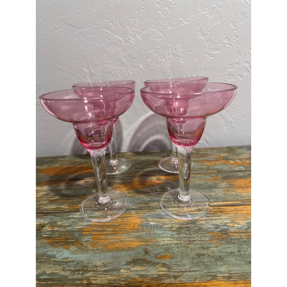 Plastic Martini Glasses set of‎ 4 pink